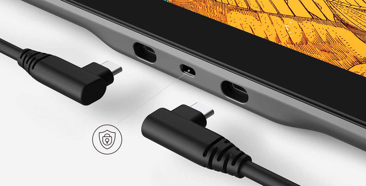 Artist Pro 16TP имеет два легкоподключаемых полнофункциональных порта USB-C с поддержкой подключения через кабель USB-C-USB-C